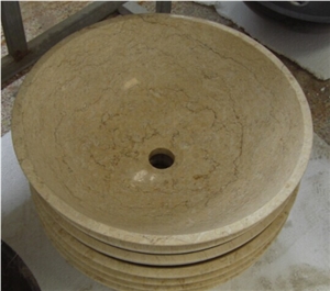 Best Natural Stone Wash Basin Sink by Marble for Outdoor Indoor,Crema Marfil Marble Sink