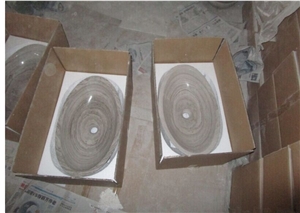 Best Natural Stone Wash Basin Sink by Marble for Outdoor Indoor,Wooden Grey Marble Wash Baisn Sink