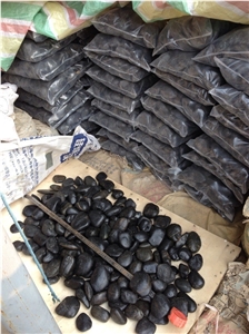 Black Color Polished Pebbles /River Stone, Walkway Pebbles