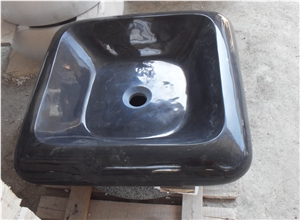 China Black Marquina Marble Sinks & Square Basin, China Marquina Black Marble Sinks & Basins
