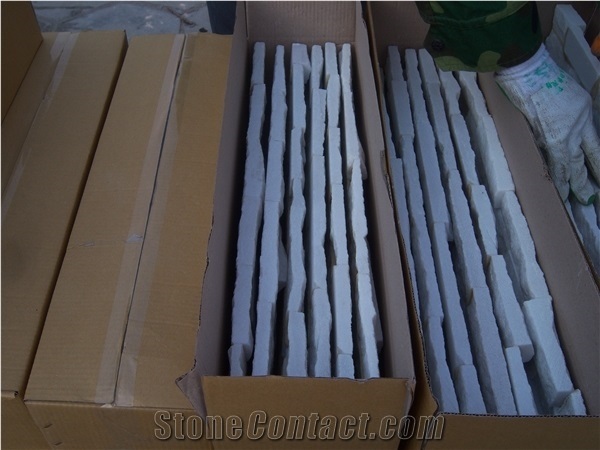 China Cheap Pure White Quartzite Culture Stone for Wall Cladding Decor, Ledge/Loose/Corner Stone Filedstone Feature Wall, Natural Building Stone Exterior Decoration