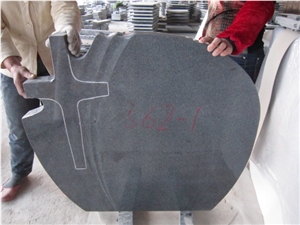 China G654 Dark Grey/Padang Dark Granite Tombstones, Headstones, Monuments Of Poland Style with Cross