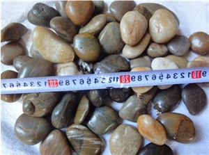 China Multicolor Marble High Polished Flat Pebble River Stone