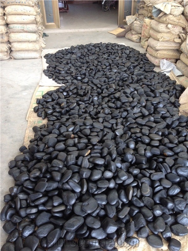 China Multicolor Marble High Polished Flat Pebble River Stone
