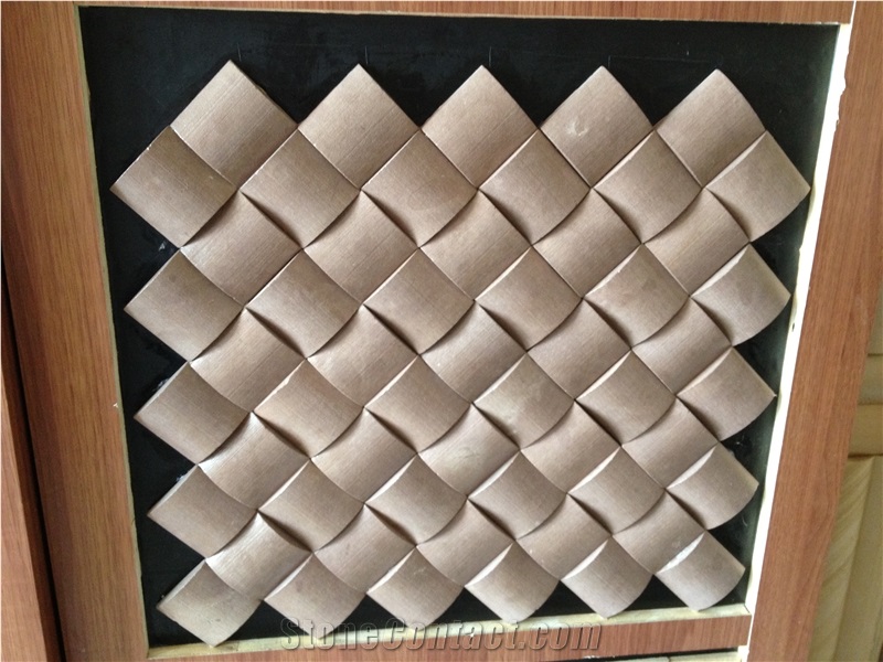 Chinese Sandstone Mosaic Tile Price, Beige Sandstone Mosaic