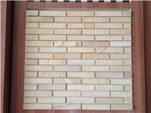 Chinese Sandstone Mosaic Tile Price, Beige Sandstone Mosaic