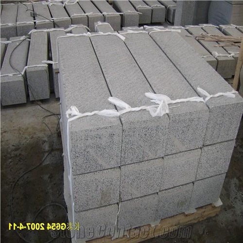 G654 Dark Grey/Padang Dark Granite Flamed, Bush Hammered, Machine Cut Kerbstones, Curbstones for Road