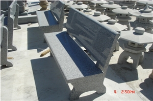 Garden Stone Outdoor Chairs Garden Table and Garden Bench, Grey Granite Outdoor Chairs