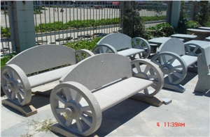 Garden Stone Outdoor Chairs Garden Table and Garden Bench, Grey Granite Outdoor Chairs
