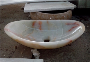 Natural Onyx Stone Water Wash Basin Sink,Onyx Basin,Oval Basin,Natural Stone Basin