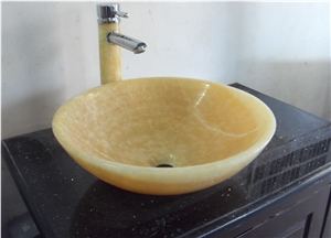 Natural Onyx Stone Water Wash Basin Sink,Onyx Basin,Round Basin,Natural Stone Basin