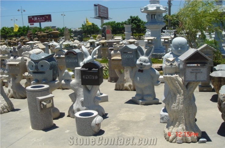 Natural Stone Granite Mailbox Lettter Boxes, Grey Granite Lettter Boxes