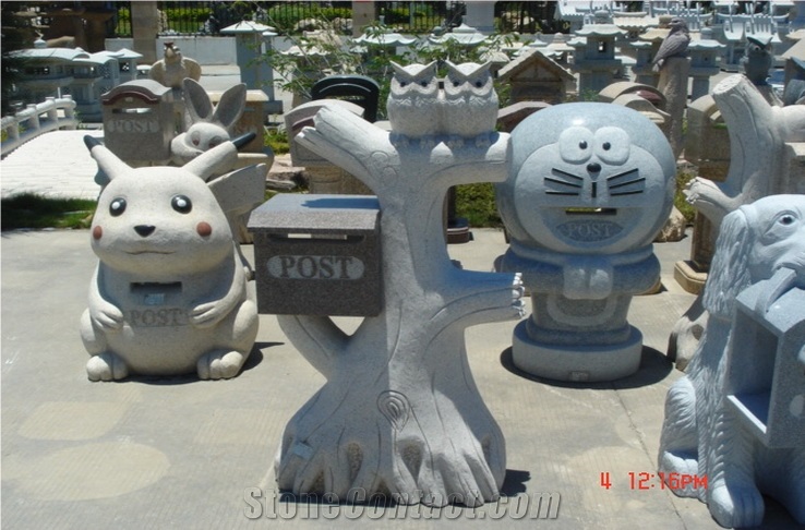 Natural Stone Granite Mailbox Lettter Boxes, Grey Granite Lettter Boxes