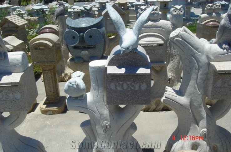 Natural Stone Granite Mailbox Lettter Boxes, Grey Granite Lettter Boxes