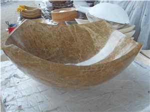 Stone Basin,Stone Sink,Marble Basin,Emperador Light Marble Basin