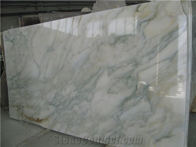 Calacatta Verde Marble Slabs, Turkey White Marble Tiles & Slabs