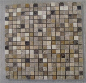 Marble Mosaic with Glass,Polished Beige Marble with Black Marble Mosaic ,Wall Mosaic Marble Mosaic with Glass,Polished Beige Marble with Black Marble Mosaic ,Wall Mosaic