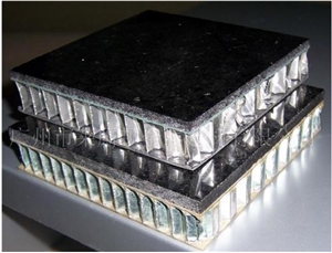 Black Manmade Stone Aluminum Honeycomb Backed Stone Composite Panels