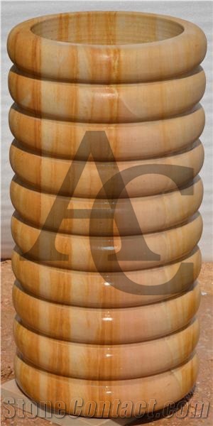 Yellow Flower Pots Stone Articles for Home Decor