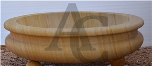 Yellow Flower Pots Stone Articles for Home Decor