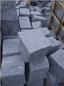 China G341 Grey Granite Pavers Flamed Surface, Four Sides Natural Split/Cube Stone/China Grey Granite Cobble Stone