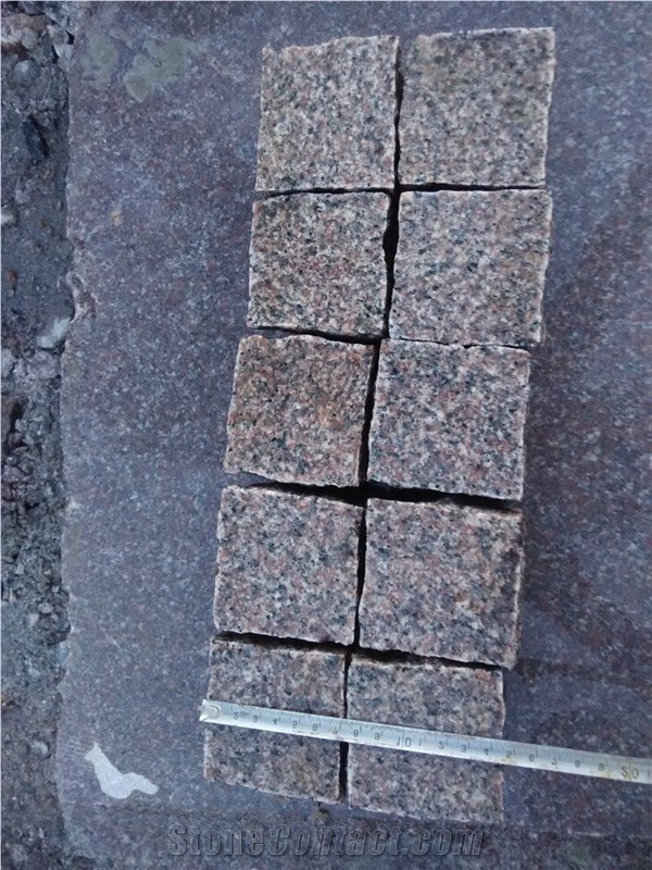 Lowest Price G354 Red Cube Stone, Flamed Surface, Six Sides Natural Split Paving Stone, G354 Granite Cube Stone