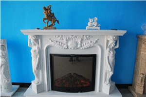New Design / Western / European Customized Figure /Classy White Marble Hand Carving Sculptured Fireplace Mantel New Design / Western / European Customized Figure /Classy White Marble Hand Carving Sculptured Fireplace Mantel