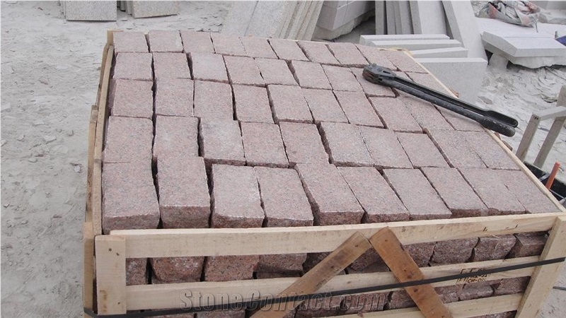 Shandong Red Granite G386 Cube Stone, Shidao Red Granite ( Factory Direct ),China Red Granite Paving Stone