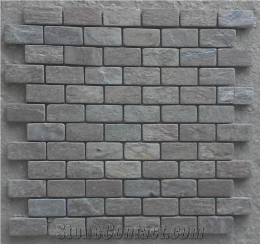 Golden Quartzite Brick Mosaic Tiles
