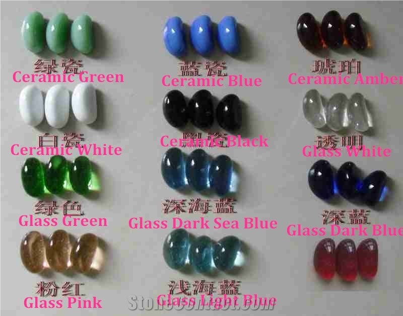 Glass Pebbles Stone, Glass Stone Gravels, Crushed Glass Chippings, Crushed Glass Stone, Cashew Shaped Glass Pebbles Stone