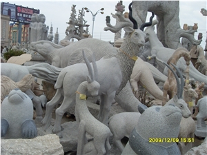 China Grey Granite Animal Sculpture, Grey Granite Sculpture & Statue