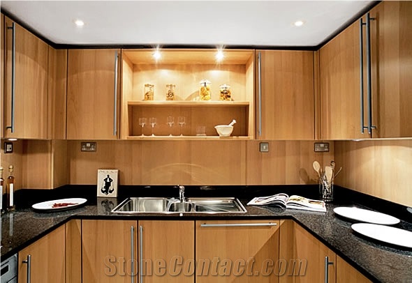 A Polished Product of Engineered Corian Stone Crystal Black Slab Standard Sizes 126 *63 and 118 *55 Easy-to-clean and Resistant to Stains,Heat and Scratches