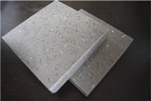 Artificial Grey Quartz Stone Tiles & Slabs, Shining Series for Prefab Countertops Your First Kitchen Countertop Options Nonporous Very Hard Surface More Durable Than Granite Countertops Slab Size 3200