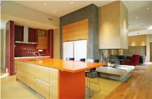 Bright Orange Polished Quartz Stone Cut to Size Project for Surfaces and Countertop,Non-Porous and Easy to Clean and Maintain,Top Quality,Normally Produced Size 118*55 and 126*63
