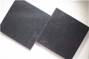 China Abosolute Black Quartz Stone Slab&Tile Fit for Building&Flooring Especially for Reception Countertop,Work Tops,Reception Desk,Table Top Design,Office Tops