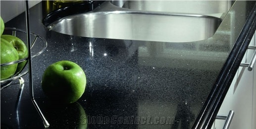 China Man-Made Quartz Stone with Iso/Nsf Certificate 2cm and 3cm Available for American Kitchen Countertops and Vanity Tops for Kitchen and Bathroom Use