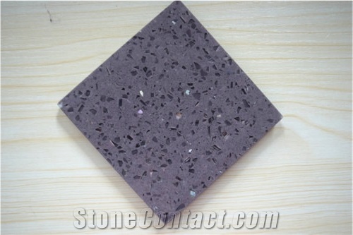 China Purple Quartz Stone Tiles & Slabs, Chemical and Stain Resistant Corian Stone Stellar Purple Polished Surfaces Custom Countertops 3cm Thick Available More Durable Than Granite