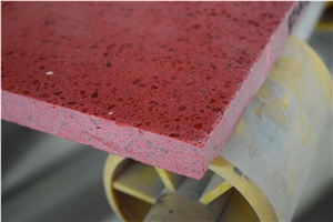 China Shining Series Red Quartz Stone Slabs for Bathroom Vanity Top ,Round Table Top,Kitchen Countertop,A Rated Quality and Service,More Durable Than Granite, Minus the Maintenance