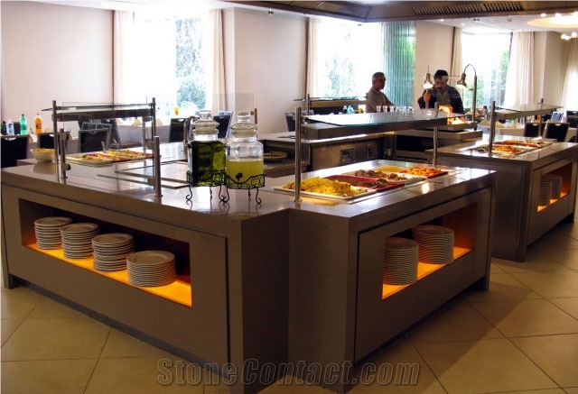 Coffee Brown Polished Quartz Stone Surfaces Slabs and Cut-To-Size Prefabricated Worktops and Floor Tiles,Various Collections and Customized Services Provided