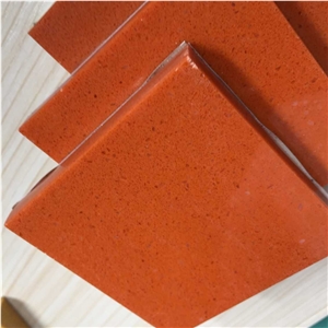 Cut to Size China Red Manmade Stone Quartz Stone Slabs & Tiles for Multifamily/Hospitality Projects Mainly for Bathroom Vanity Top Kitchen Countertop Standard Slab Sizes 3000*1400mm and 3200*1600mm