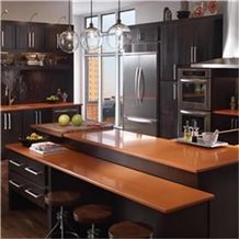 Engineered Quartz Stone for Kitchen and Bathroom Surfaces in Bright Orange Directly from China Manufacturer at Cheap Prices Standard Size 3000*1400mm and 3200*1600mm with Thickness 12/15/20/25/30mm