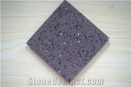 Galaxy Purple Of Shining Series Artificial Quartz Stone Slabs at Good Price for Pre-Fabricated Top Right for Your Home and Budget Countertop Top Quality and Service,More Durable Than Granite
