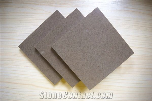 Multifamily & Hotel China Light Brown Quartz Stone Tiles & Slabs in Standard Size 3000*1400mm and 3200*1600mm with Thickness 12/15/20/25/30mm Directly from China Manufacturer at Cheap Pricing More Dur