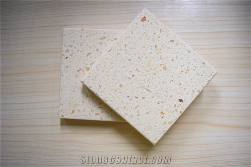 Multifamily&Hotel Quartz for Cut to Size Project Light Grey Color in Standard Size 3000*1400mm and 3200*1600mm with Thickness 12/15/20/25/30mm