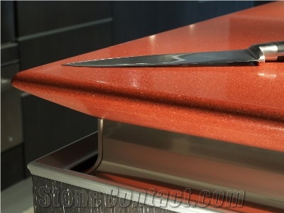 Oem Quartz Stone Service for Countertop in Bright Orange Surface,Easy to Maintain,Top Quality and Service,More Durable Than Granite,Slab Size 3200*1600 or 3000*1400