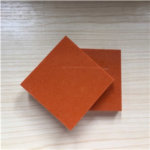 Orange Man-Made Quartz Stone Slabs&Tiles Fit for Building&Flooring Especially for Reception Countertop,Work Tops,Reception Desk,Table Top Design,Office Tops