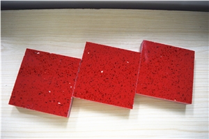Professional and Experienced Wholesaler of Quartz Stone Slabs Color Crystal Red Fit for Building&Flooring Especially for Reception Countertop,Work Tops,Reception Desk,Table Top Design,Office Tops