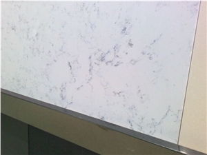 Quartz Stone That Look Like Carrara Marble for Pre-Fabricated Countertop with Single Bowl,Normally Produced Slab Size 118*55 and 126*63,Top Quality and Service,More Durable Than Granite