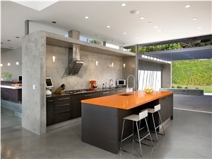 Safe and Stylish Cut to Size Bright Orange Quartz Stone Kitchen Counter Top Vanity Top Table Top Design More Durable Than Granite Thickness 2cm or 3cm with High Gloss and Hardness