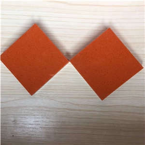 Safe and Stylish Cut to Size Bright Orange Quartz Stone Kitchen Counter Top Vanity Top Table Top Design More Durable Than Granite Thickness 2cm or 3cm with High Gloss and Hardness
